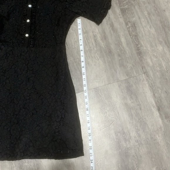 Zara Lace Dress Black with Rhinestone Buttons Size Small - Picture 9 of 9